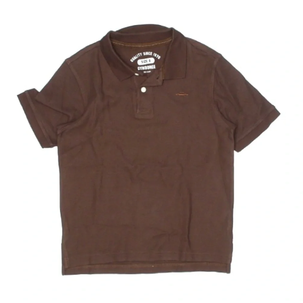 Gymboree solid brown short sleeve polo shirt 8 kids